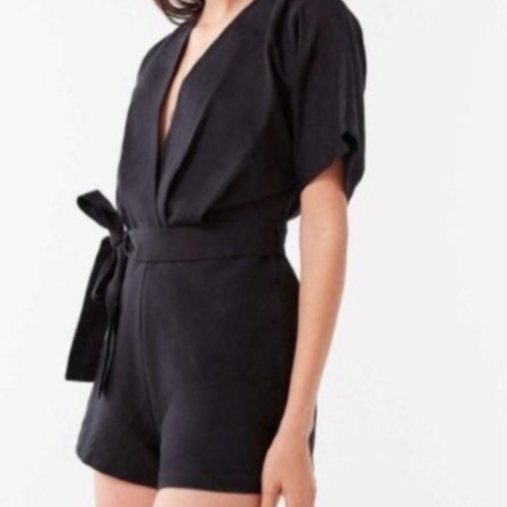 Urban Outfitters linen tie-waist romper